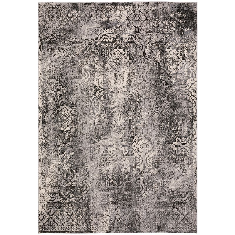 Addison Dayton Transitional Erased Persian Silver Area Rug, Grey, 8X10 Ft