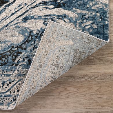 Addison Dayton Transitional Erased Persian Silver Accent Rug