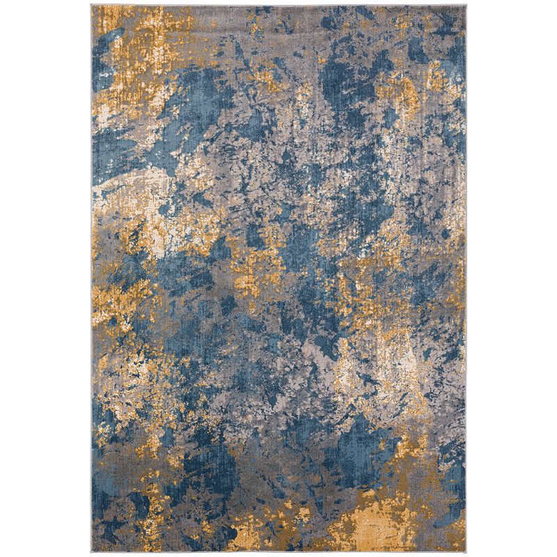 Addison Dayton Transitional Watercolor Accent Rug, Blue, 5X7.5 Ft