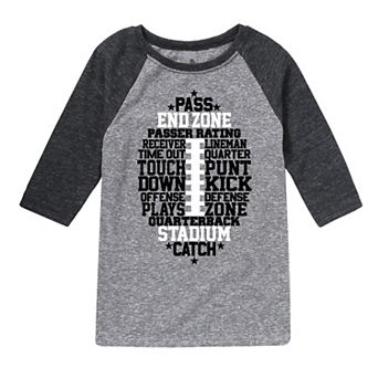 Boys 8-20 Football Pharses Graphic Raglan Tee
