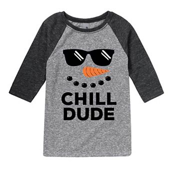 Boys 8-20 Chill Dude Snowman Graphic Raglan Tee