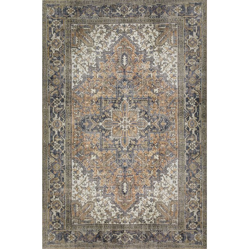 Addison Kensington Red Persian Non-skid Accent Rug, Brown, 8X10 Ft