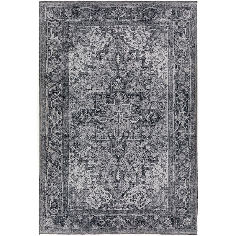 Addison Kensington Red Persian Non-skid Accent Rug, Grey, 8X10 Ft