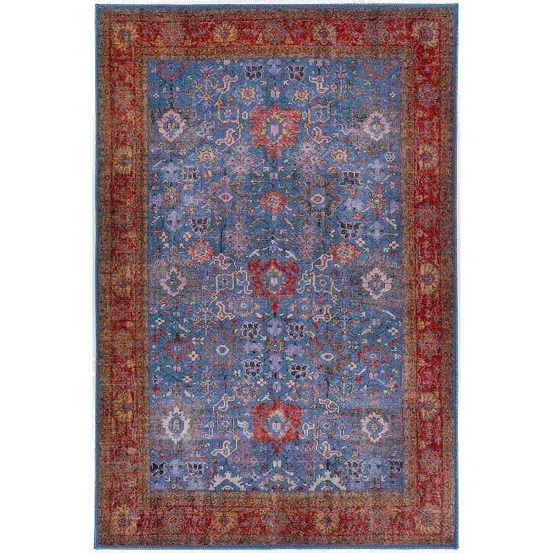 Addison Kensington Persian Non-skid Accent Rug, Blue, 8X10 Ft