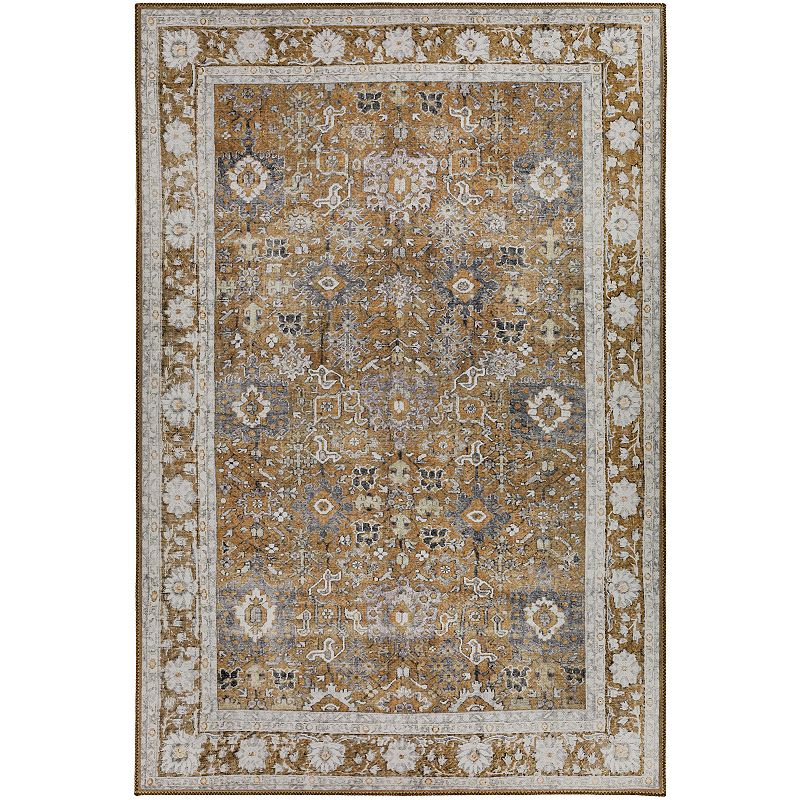 Addison Kensington Persian Non-skid Accent Rug, Brown, 5X8 Ft