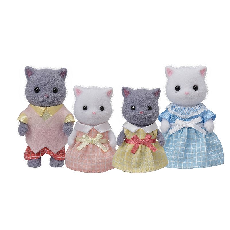Calico Critters Persian Cat Family Set of 4 Collectible Doll Figures, Multi