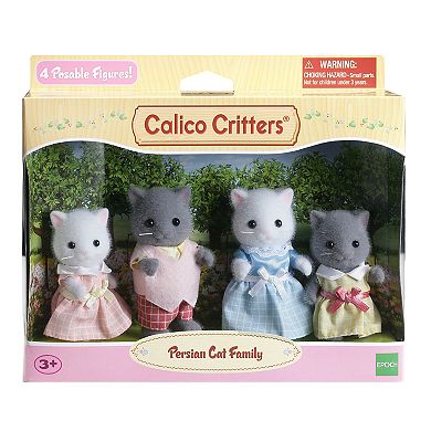 Calico Critters Persian Cat Family Set of 4 Collectible Doll Figures