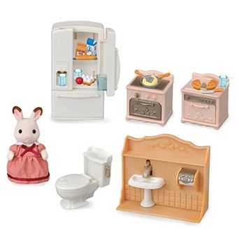 Calico Critters Playful Starter Dollhouse Furniture Set with Figure and "Working" Appliances
