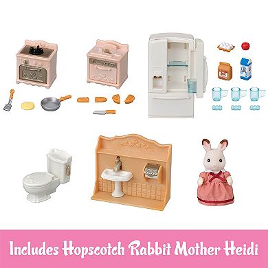 Calico Critters Playful Starter Dollhouse Furniture Set with Figure and "Working" Appliances