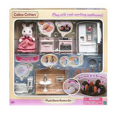 Calico Critters Playful Starter Dollhouse Furniture Set with Figure and ...