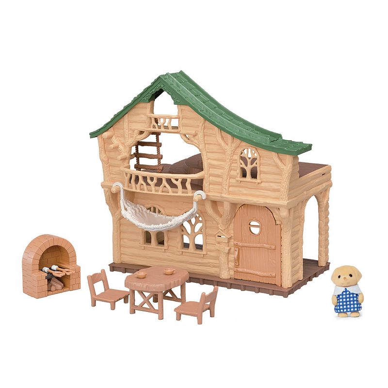 Calico Critters Lakeside Lodge Gift Set Dollhouse Playset with Figure and F