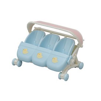 Calico Critters Triplets Stroller Dollhouse Accessory Set for Triplet Figures