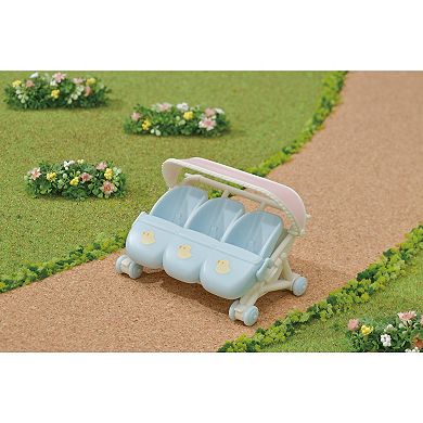 Calico Critters Triplets Stroller Dollhouse Accessory Set for Triplet Figures