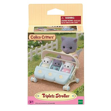 Calico Critters Triplets Stroller Dollhouse Accessory Set for Triplet Figures