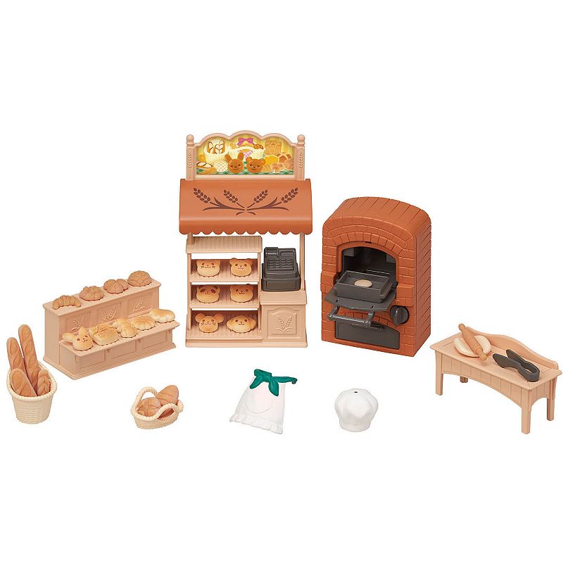 Calico Critters Bakery Shop Starter Set Dollhouse Playset with Furniture an