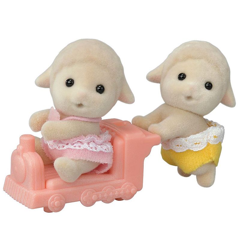 Calico Critters Sheep Twins Set of 2 Collectible Doll Figures with Vehicle 