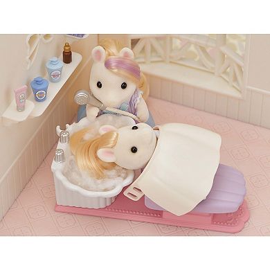 Calico Critters Pony's Stylish Hair Salon Dollhouse Playset with Figure and Accessories