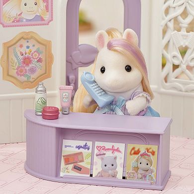 Calico Critters Pony's Stylish Hair Salon Dollhouse Playset with Figure and Accessories