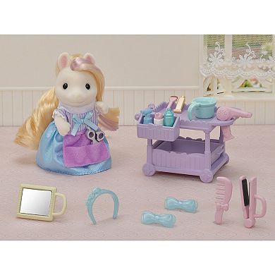 Calico Critters Pony's Hair Stylist Set Dollhouse Playset with Figure and Accessories