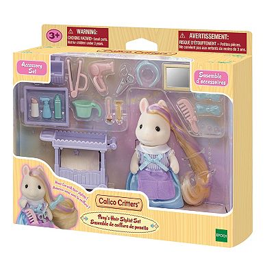Calico Critters Pony's Hair Stylist Set Dollhouse Playset with Figure and Accessories