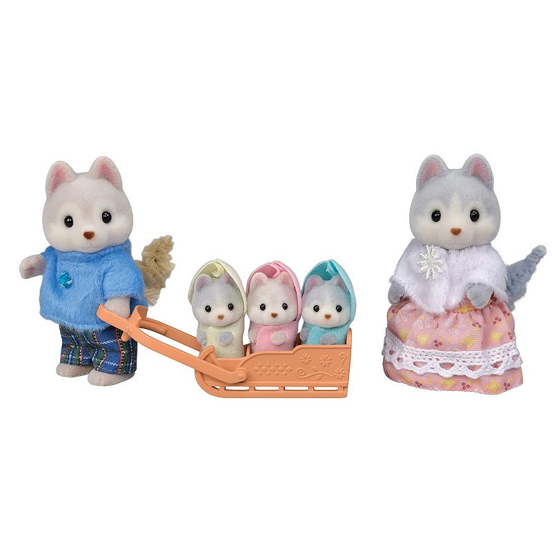 Calico Critters Husky Family Set of 5 Collectible Doll Figures, Multicolor