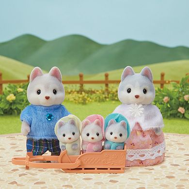 Calico Critters Husky Family Set of 5 Collectible Doll Figures