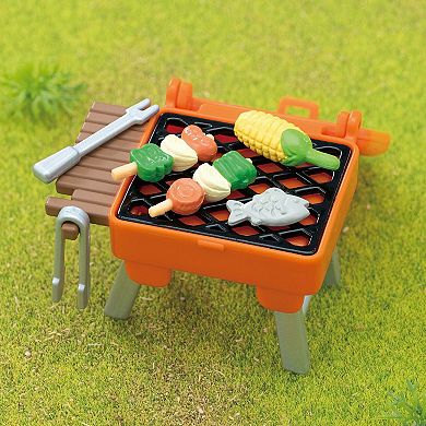 Calico Critters Bubblebrook Elephant Girl's BBQ Picnic Set Dollhouse Playset with Figure and Accessories