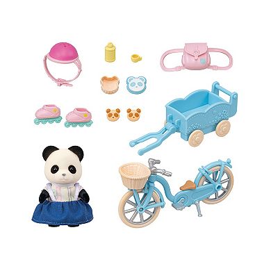 Calico Critters Pookie Panda Girl's Cycle & Skate Dollhouse Playset with Figure and Accessories