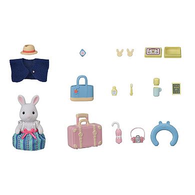 Calico Critters Snow Rabbit Mother's Weekend Travel Dollhouse Playset with Figure and Accessories