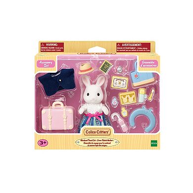 Calico Critters Snow Rabbit Mother's Weekend Travel Dollhouse Playset with Figure and Accessories