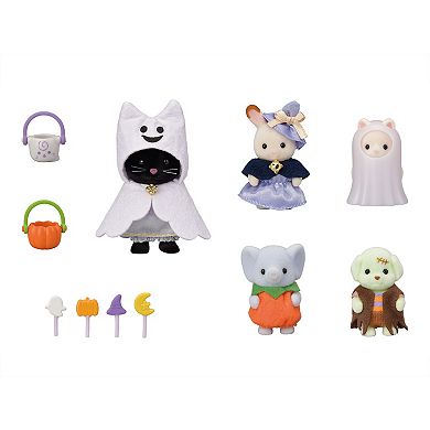 Calico Critters Trick or Treat Parade Limited Edition Seasonal Halloween Set with 5 Collectible Figures and Costume Accessories