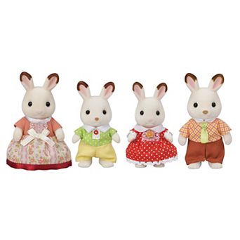 Calico Critters Hopscotch Rabbit Family Set of 4 Collectible Doll Figures