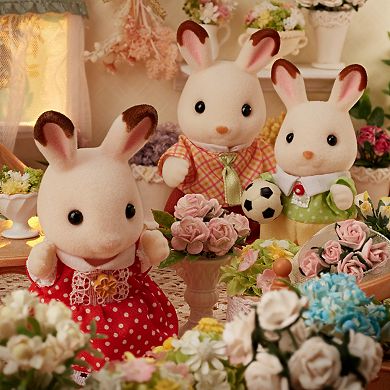 Calico Critters Hopscotch Rabbit Family Set of 4 Collectible Doll Figures