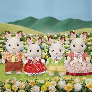Calico Critters Hopscotch Rabbit Family Set of 4 Collectible Doll Figures