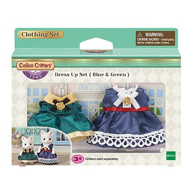 Calico Critters Town Series Dress Up Blue and Green Doll Fashion Set