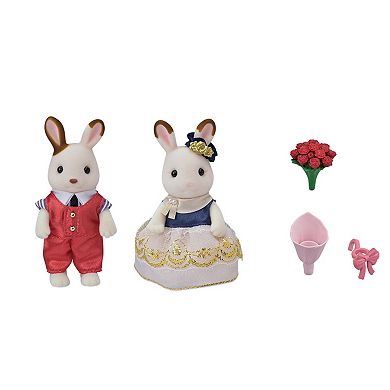 Calico Critters Town Series Cute Couple Set of 2 Collectible Doll Figures with Fashion and Floral Accessories