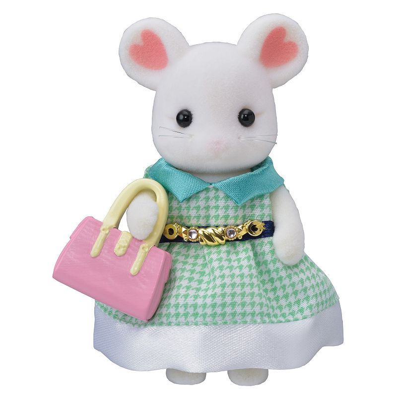 Calico Critters Town Series Marshmallow Mouse Collectible Doll Figure with 