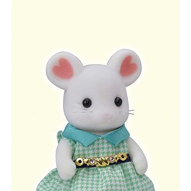 Calico Critters Town Series Marshmallow Mouse Collectible Doll Figure with Fashion Accessories