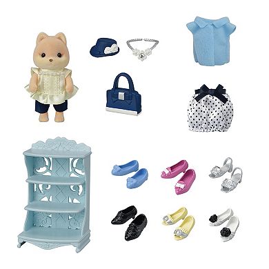 Calico Critters Fashion Playset Shoe Shop Collection with Caramel Dog Figure & Fashion Accessories