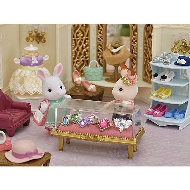 Calico Critters Fashion Playset Jewels & Gems Collection with Snow Rabbit Figure & Fashion Accessories