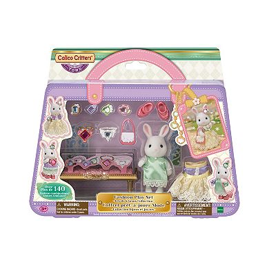 Calico Critters Fashion Playset Jewels & Gems Collection with Snow Rabbit Figure & Fashion Accessories