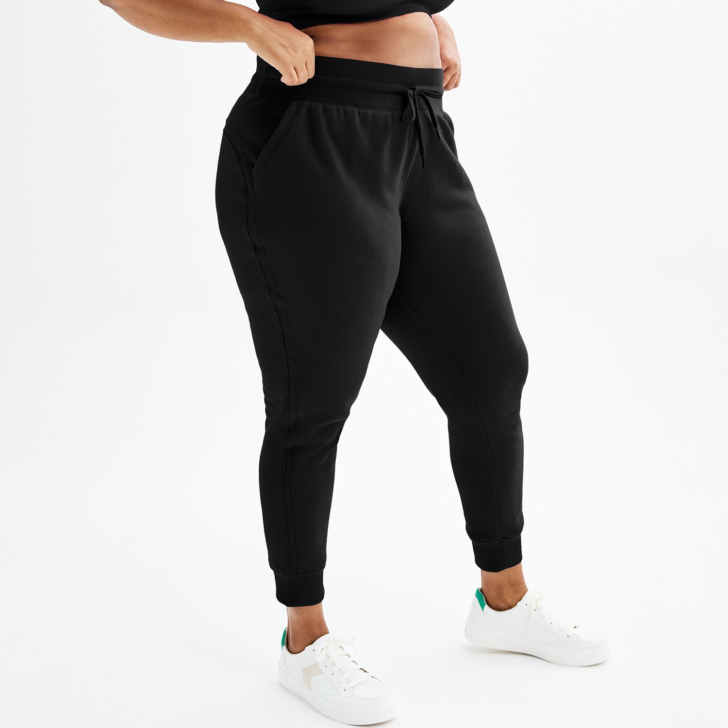 Женские брюки Plus Size Tek Gear® Ultrasoft Fleece Jogger, цвет: Чёрный