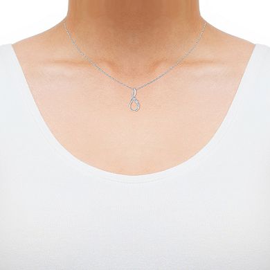 Together As One 10k Gold 1/4 Carat T.W. IGI Certified Diamond Infinity Pendant Necklace
