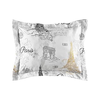 Lanwood Paris Sketch Comforter Set with Shams