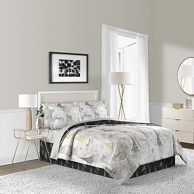 Lanwood Paris Sketch Comforter Set with Shams