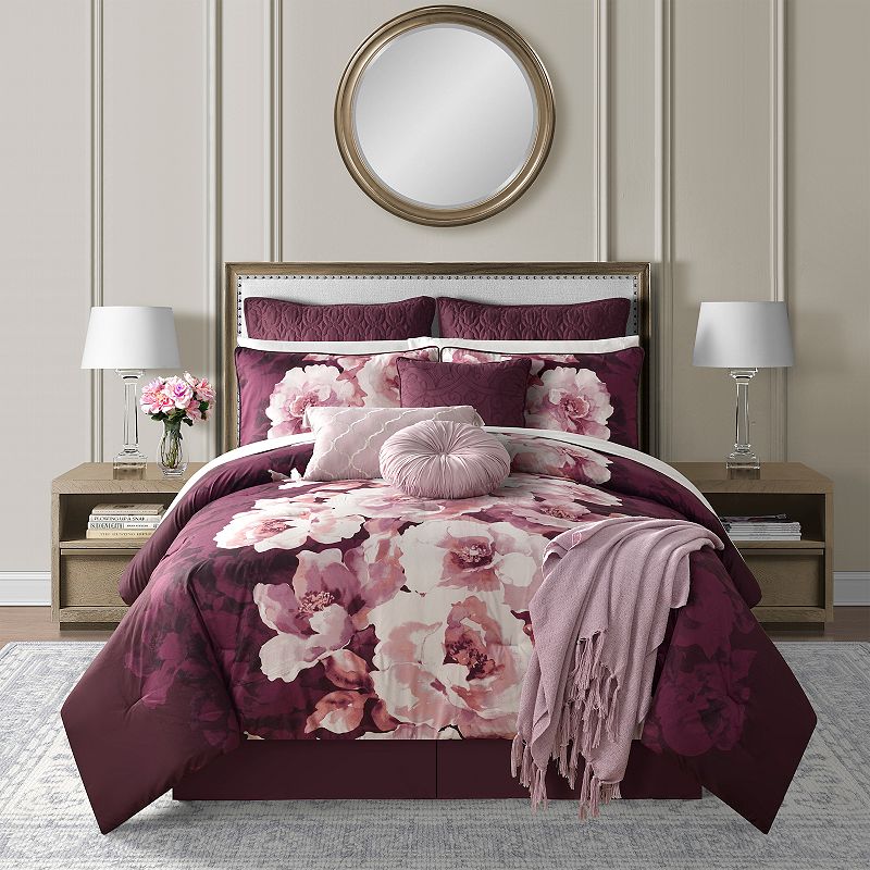 47777647 Lanwood Liana Comforter Set with Shams, Purple, Ki sku 47777647