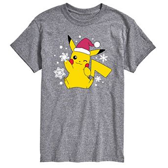 Men's Pokemon Santa Hat Snowflakes Tee