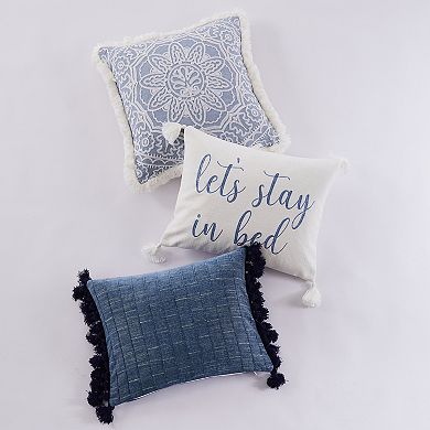 Levtex Home Bennett Embroidered Fringe Pillow