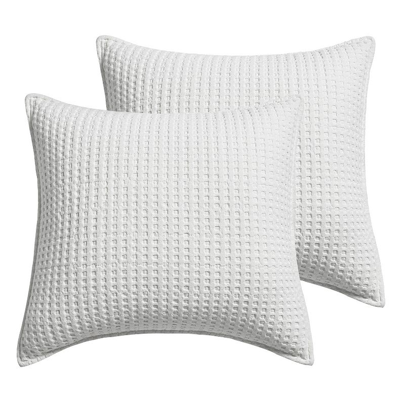 Levtex Home Mills Waffle Bright White 2-pack Euro Sham Set