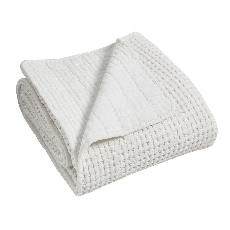 Levtex Home Mills Waffle Bright White Quilted Throw